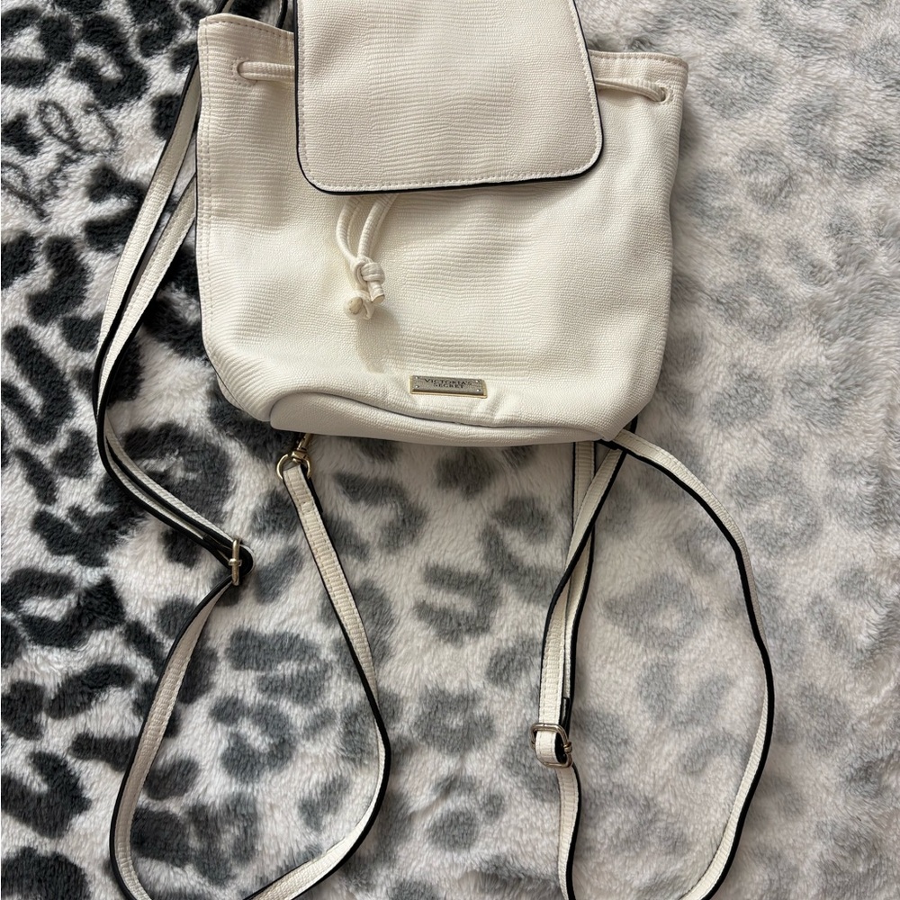 Victoria’s Secret White Faux Leather Mini Backpack Purse